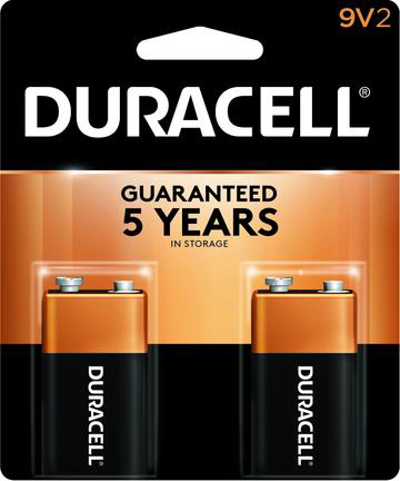 DURACELL BATTERIES 9V-2 COPPERTOP